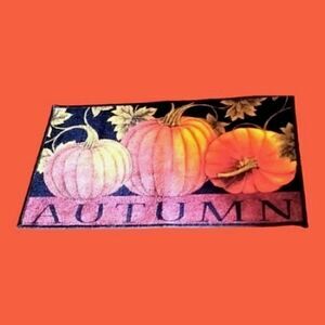Pumpkin Patch Doormat Fall AUTUMN  Indoor / Outdoor 18"x 30" Rustic